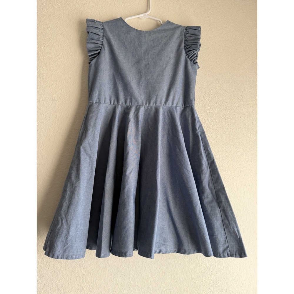 Susanne‎ Lively Blue Denim Ruffle Sleeveless Cap Dress Girls Size 3t